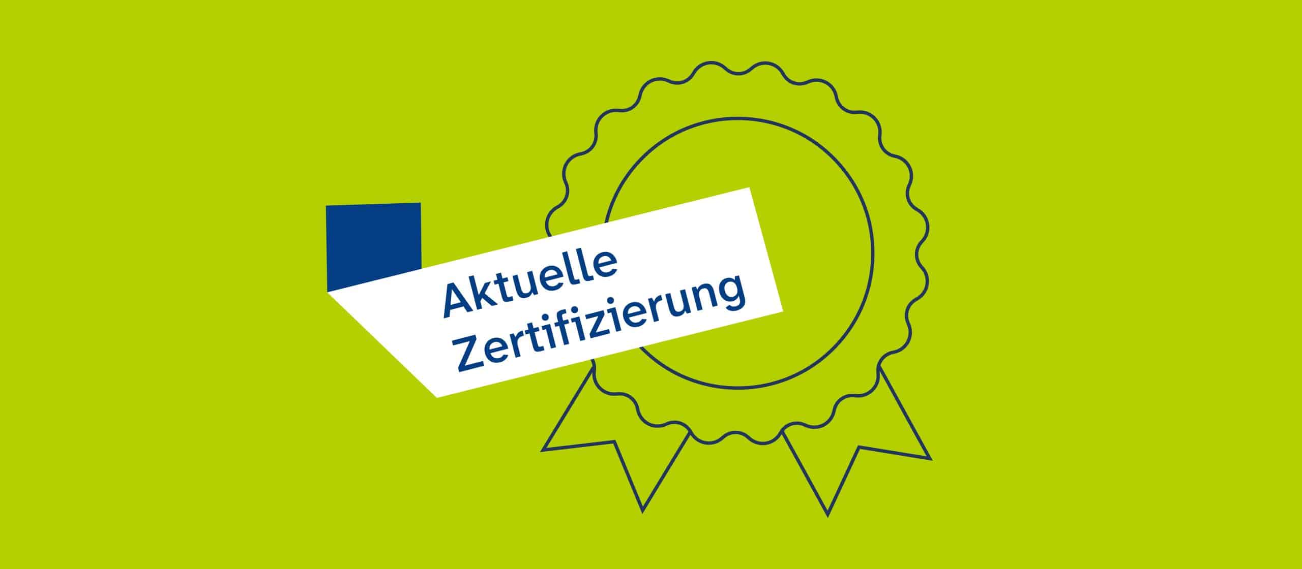 Siegel mit Aufschrift "Aktuelle Zertifizierung" für Grundkurs Offene Jugendarbeit.